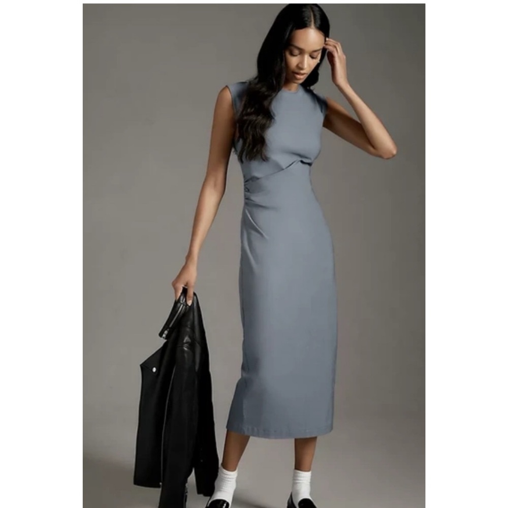 Mauve Elegant Gray Sleeveless Dress Size X Small